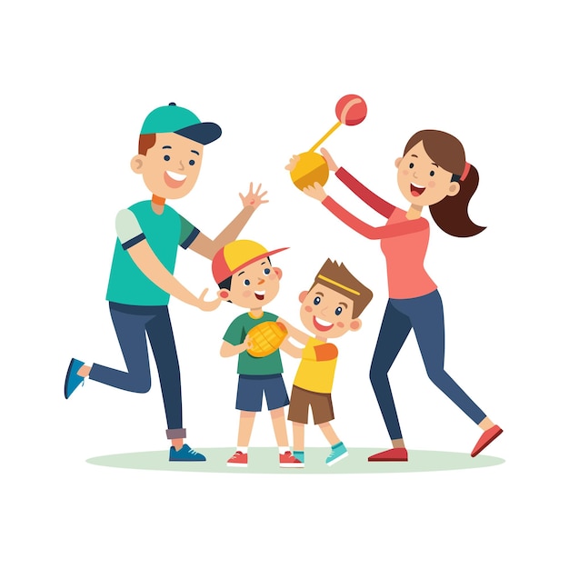 Family Togetherness and Parenthood Vector Illustration