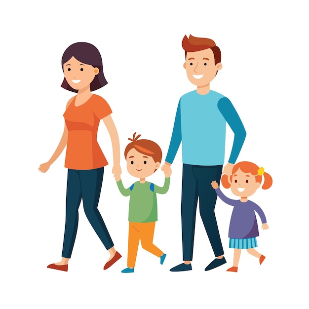 Family Togetherness and Parenthood Vector Illustration