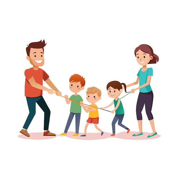 Family Togetherness and Parenthood Vector Illustration