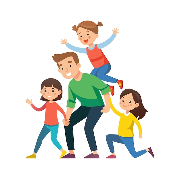 Family Togetherness and Parenthood Vector Illustration