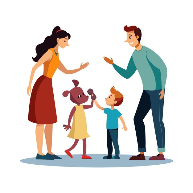 Vector family togetherness and parenthood vector illustration