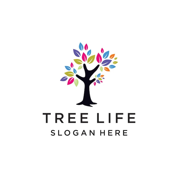 Family tree logo vector with modern concept design idea