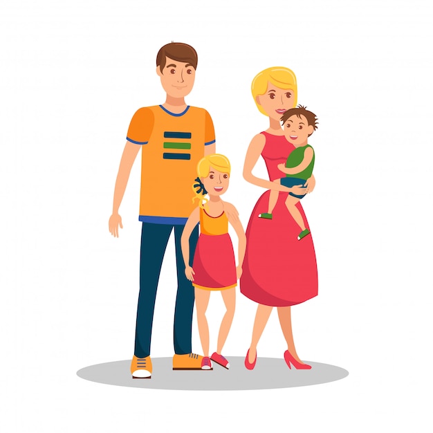 Family Values Flat Cartoon Vector Illustration