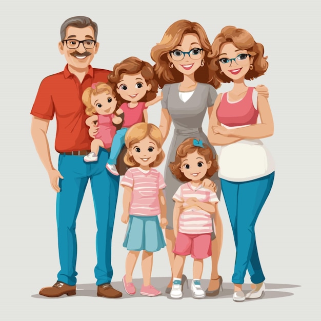 Family vector on a white background