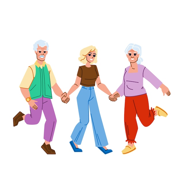 Family with grandparents vector