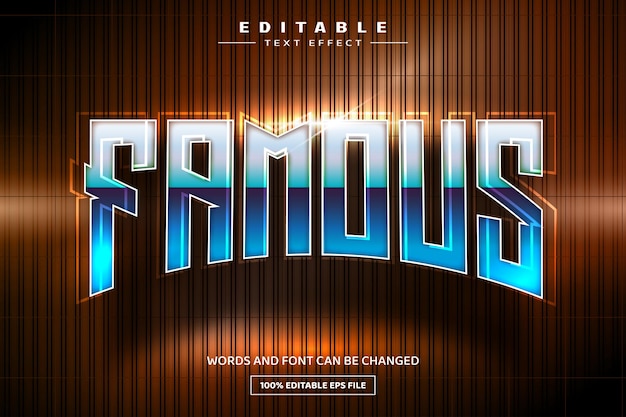 Famous 3D editable text effect template