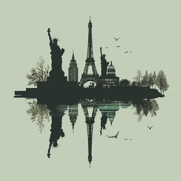 Vector famous_landmark_of_the_worldsilhouette