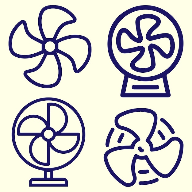 Vector fan logo or icon set vector