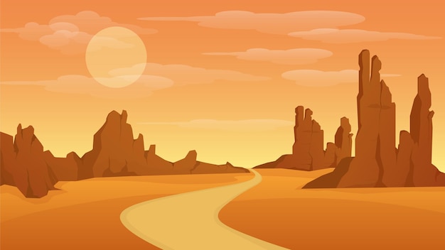 fancy desert cartoon landscape background illustration