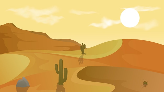 fancy desert cartoon landscape background illustration