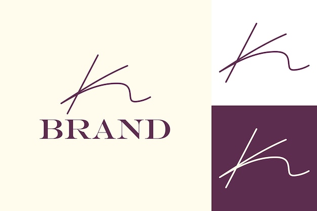 Fancy Hand Written Initial K Logo Template