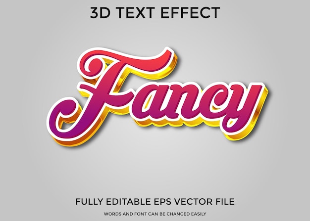 fancy Realistic editable 3d text effect or graphic style with vector