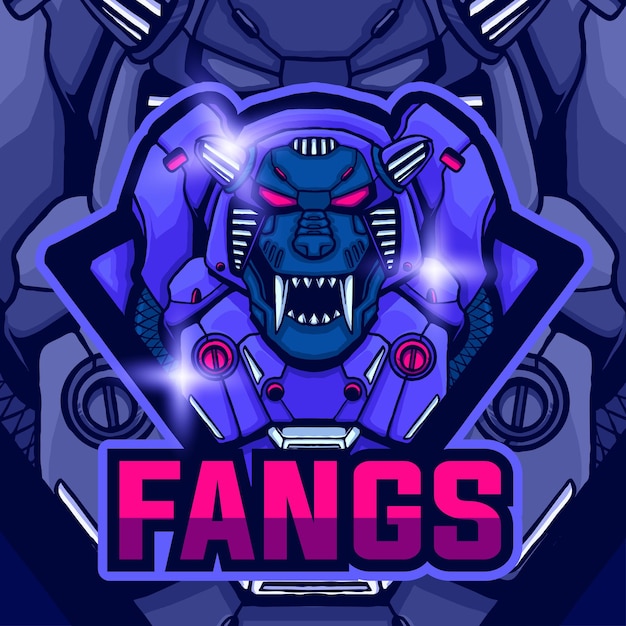 Fangs mascot logo gaming