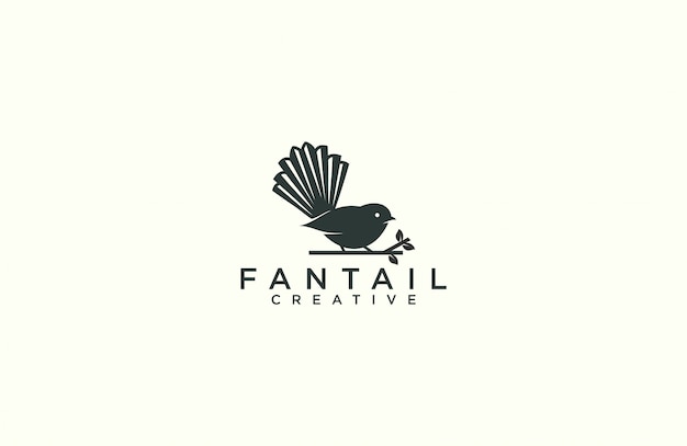 Fantail silhouette logo template