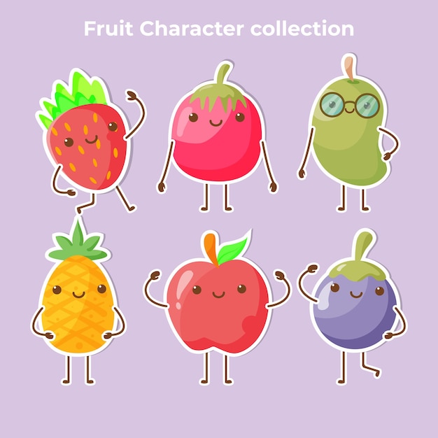 Fantastic variety of fruit cute characters