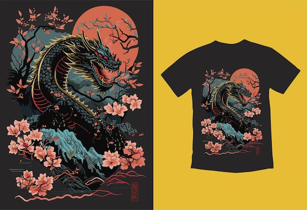 Fantasy Asian Art Dragon Tee Beautiful Ancient Coloring Beast ReptileMythology Animal