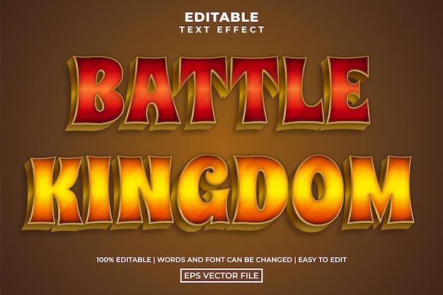 Fantasy battle kingdom cartoon text style editable text effect template