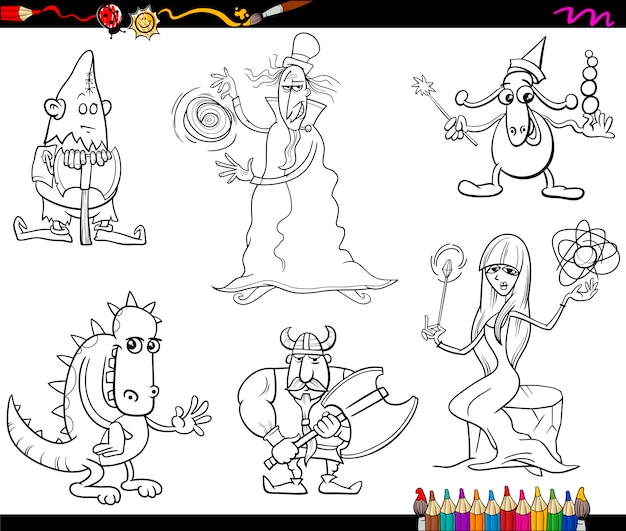 fantasy characters coloring page