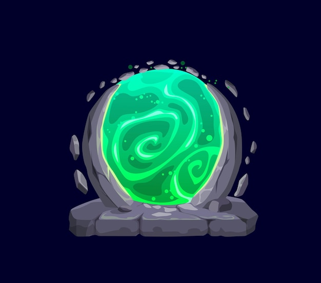 Vector fantasy fairytale game magic portal door teleport