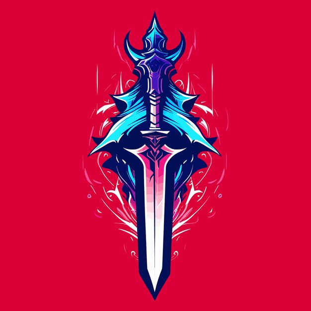 Vector fantasy katana sword vector art