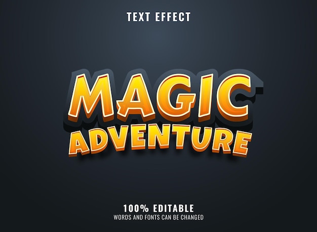 Fantasy magic adventure editable text effect perfect for rpg medieval game logo title