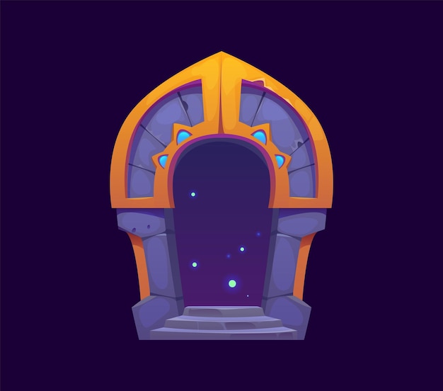 Vector fantasy magic portal door otherworldly entrance