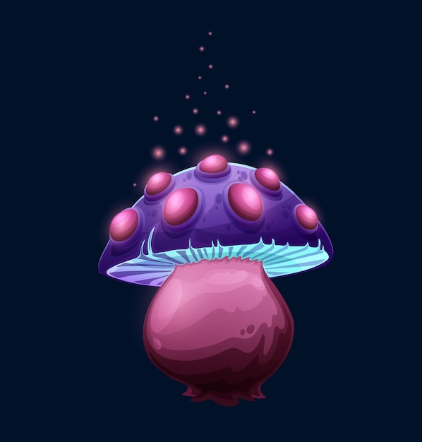 Fantasy magic purple mushroom with growths