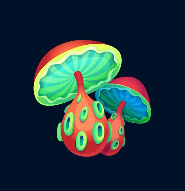 Fantasy magic toxic mushroom with glowing cap