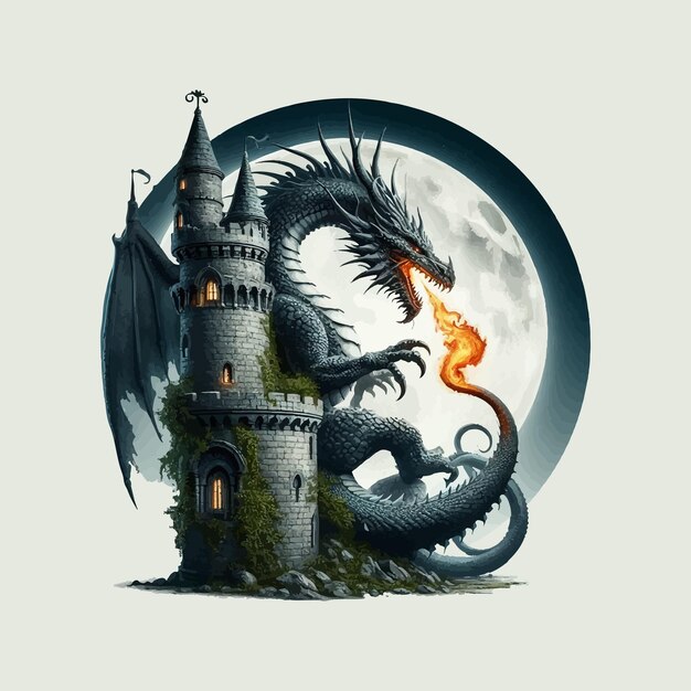 Vector fantasy tshirt design vector illustration