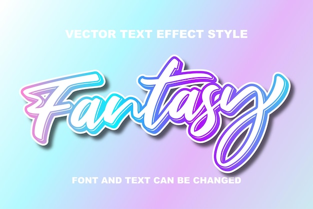 Fantasy typography lettering 3d editable text effect font style template background wallpaper banner