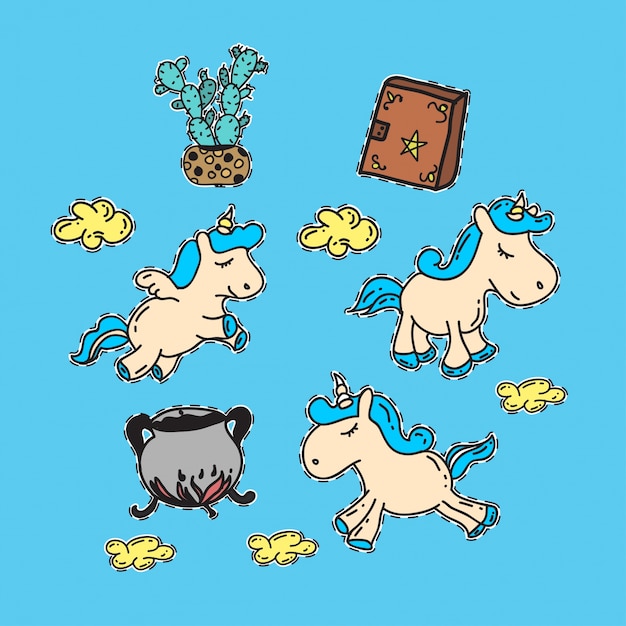 Fantasy unicorn stickers