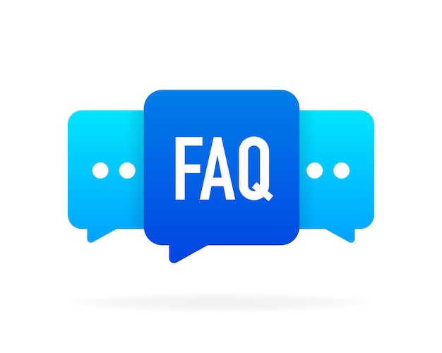 Faq chat message bubble. Support service. Vector illustration.