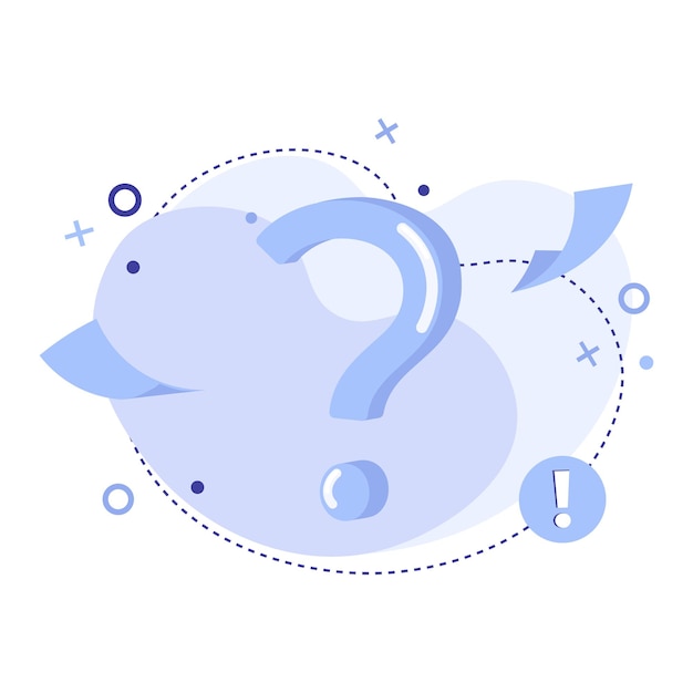 FAQ, online support center or education concept with flat vector illustrations of question mark