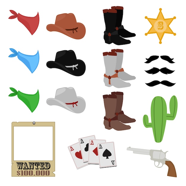 Vector far west cowboy clip art 