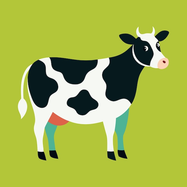 Farm Animal Cow Silhouette Vector Illustration Isolated Design