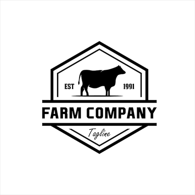 Farm animal logo inspiration Flat design Vector illustration concept