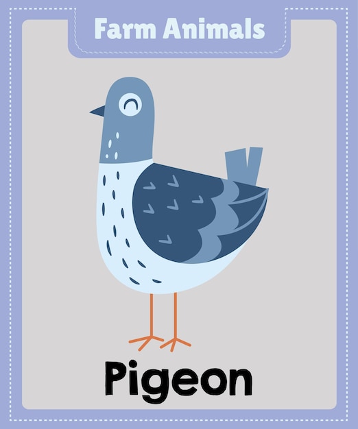 Farm Animals a cartoon Pigeon