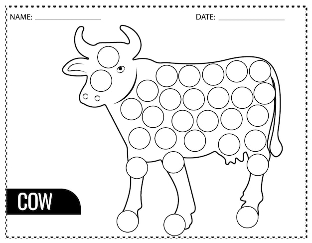 Farm Animals Coloring Book A Cute Farm Animal Dot Markers for Kids