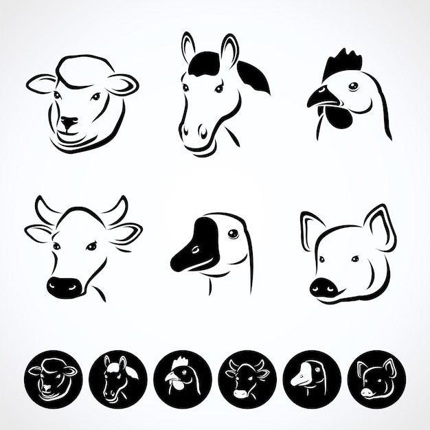 Farm animals set Vector