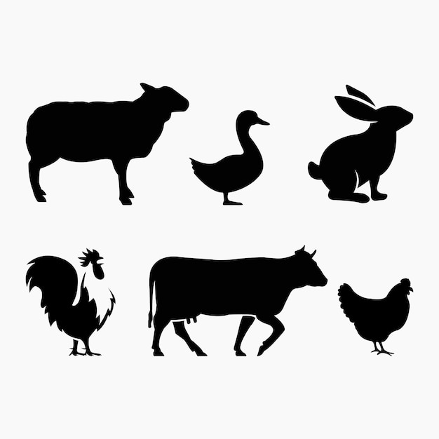 Farm animals vector premium icons set modern solid symbol collection Signs logo illustration