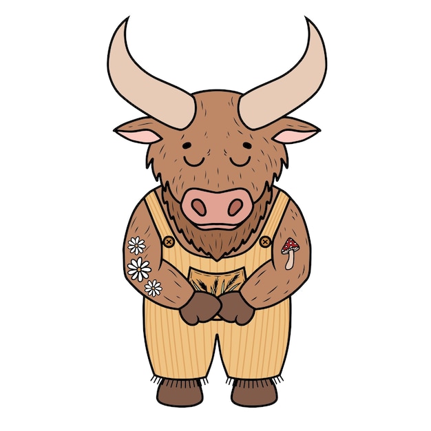 Farm bull sad vector art