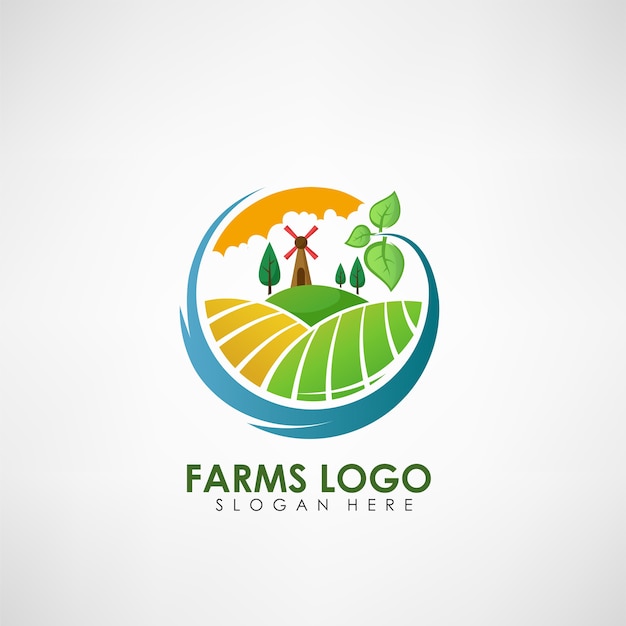 Vector farm concept logo template