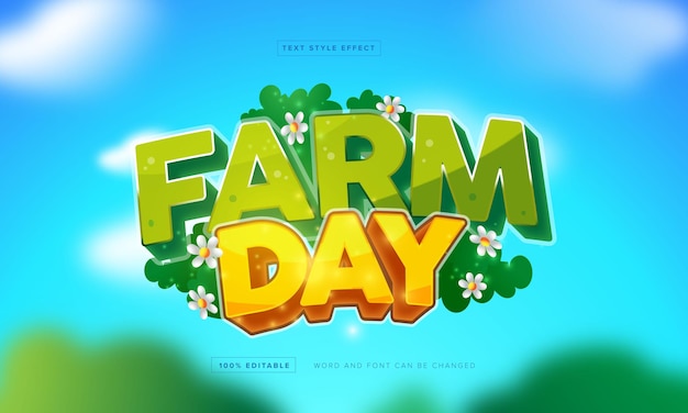 Farm day Text effect editable