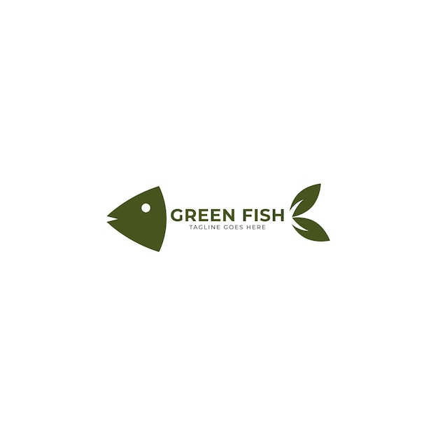 Farm fish leaf logo template.