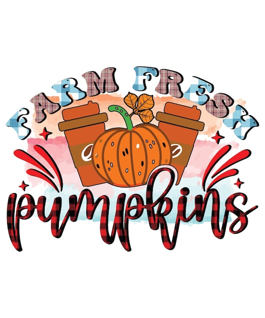 Vector farm fresh pumpkins