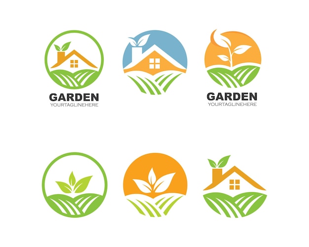 Farm and garden logo vector icon