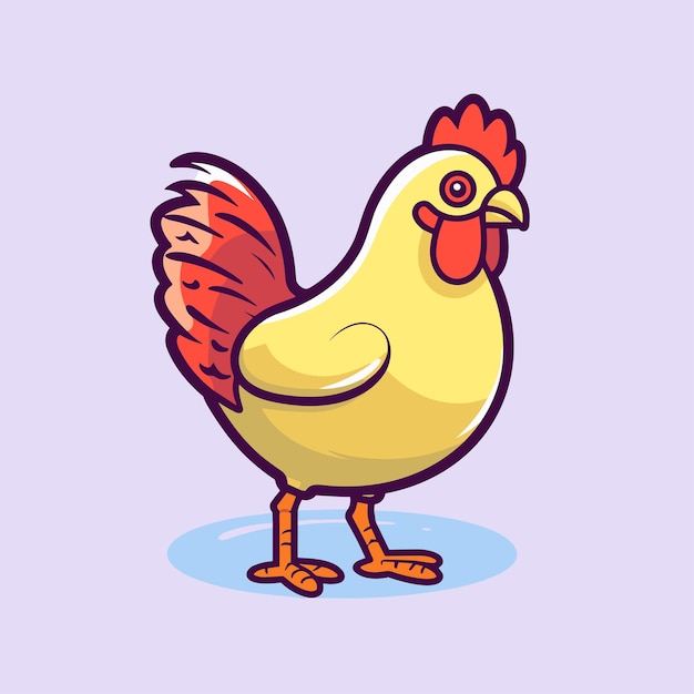 Vector farm hen chicken vector illustration simple icon logo template