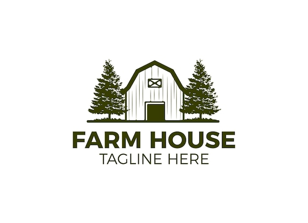 Farm house industry logo. Barn logo design template.