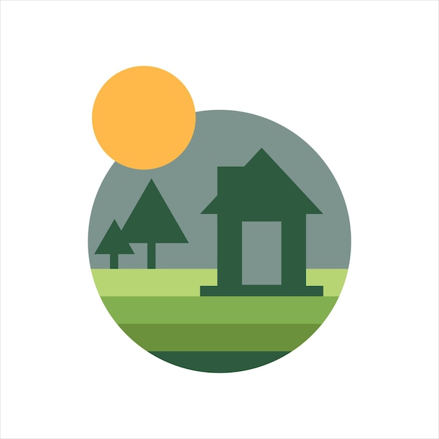 Farm House and Landscape logo design