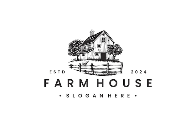 Farm house logo template vector illustration design